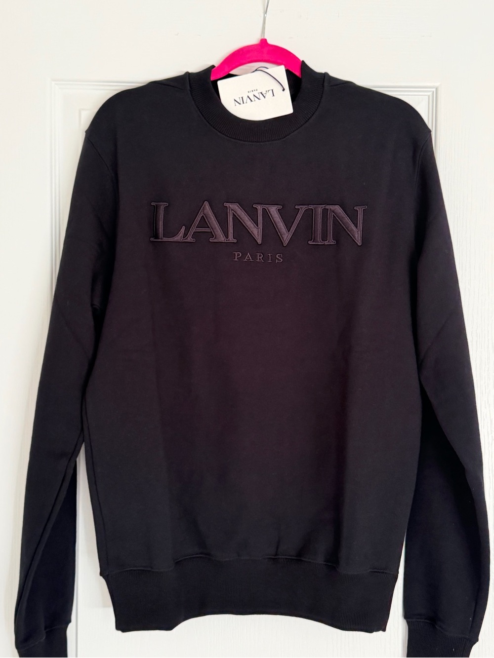 Lanvin Black Raised Logo Crewneck Sweatshirt